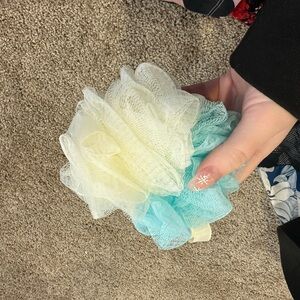 Amazon Two-Tone Bath Pouf - Yellow and Blue
